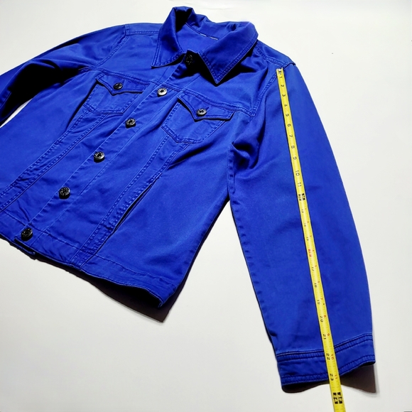 80s Vintage Vibrant Cobalt Blue Denim Jacket (L**) - Picture 11 of 11